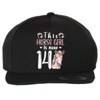 14th Horse Birthday Party 14 Year Old Girl Horses Birthday Wool Snapback Cap