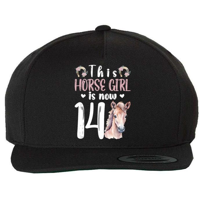 14th Horse Birthday Party 14 Year Old Girl Horses Birthday Wool Snapback Cap