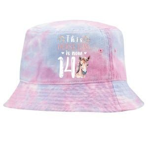 14th Horse Birthday Party 14 Year Old Girl Horses Birthday Tie-Dyed Bucket Hat