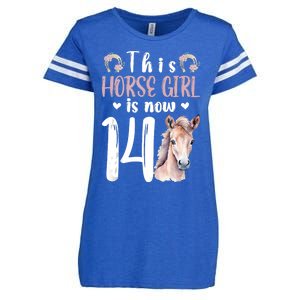 14th Horse Birthday Party 14 Year Old Girl Horses Birthday Enza Ladies Jersey Football T-Shirt