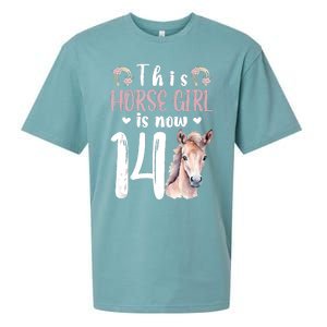 14th Horse Birthday Party 14 Year Old Girl Horses Birthday Sueded Cloud Jersey T-Shirt