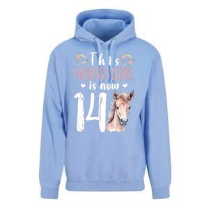 14th Horse Birthday Party 14 Year Old Girl Horses Birthday Unisex Surf Hoodie