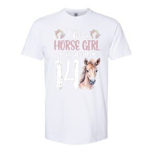 14th Horse Birthday Party 14 Year Old Girl Horses Birthday Softstyle CVC T-Shirt