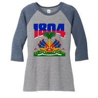 1804 Haiti Haitian Independence Women's Tri-Blend 3/4-Sleeve Raglan Shirt