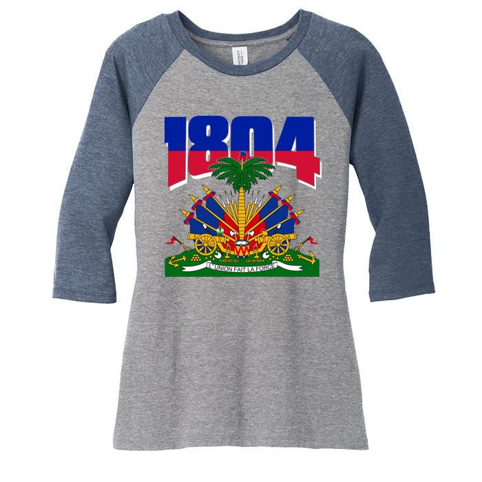 1804 Haiti Haitian Independence Women's Tri-Blend 3/4-Sleeve Raglan Shirt