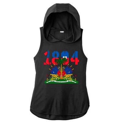 1804 Haiti Haitian Flag Day Independence Ladies PosiCharge Tri-Blend Wicking Draft Hoodie Tank