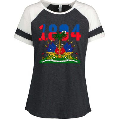 1804 Haiti Haitian Flag Day Independence Enza Ladies Jersey Colorblock Tee