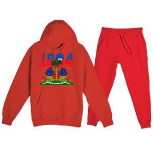 1804 Haiti Haitian Flag Day Independence Premium Hooded Sweatsuit Set