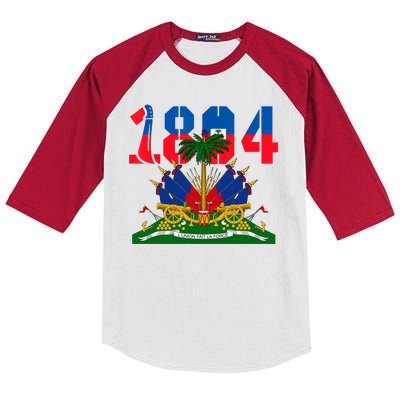 1804 Haiti Haitian Flag Day Independence Kids Colorblock Raglan Jersey