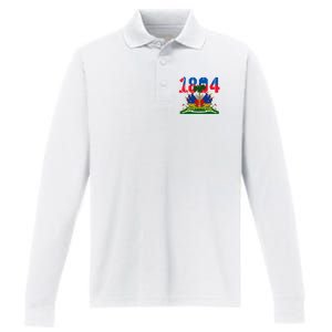 1804 Haiti Haitian Flag Day Independence Performance Long Sleeve Polo