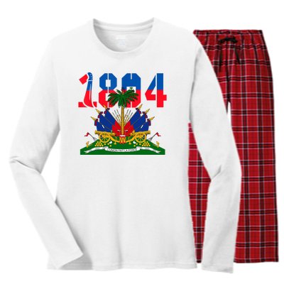 1804 Haiti Haitian Flag Day Independence Women's Long Sleeve Flannel Pajama Set 