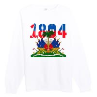 1804 Haiti Haitian Flag Day Independence Premium Crewneck Sweatshirt