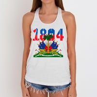 1804 Haiti Haitian Flag Day Independence Women's Knotted Racerback Tank