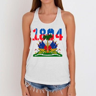 1804 Haiti Haitian Flag Day Independence Women's Knotted Racerback Tank