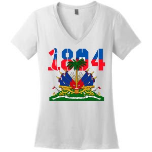 1804 Haiti Haitian Flag Day Independence Women's V-Neck T-Shirt