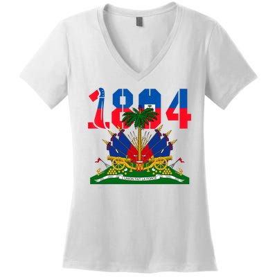 1804 Haiti Haitian Flag Day Independence Women's V-Neck T-Shirt