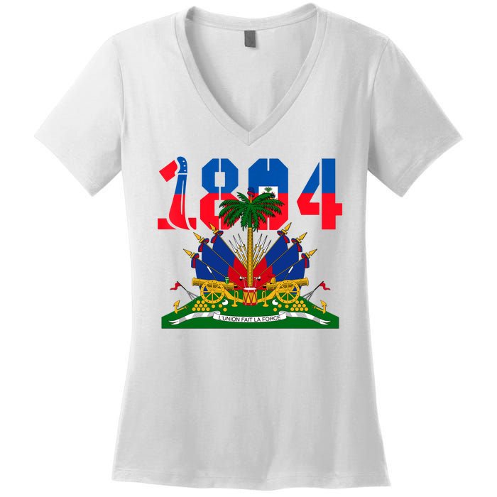 1804 Haiti Haitian Flag Day Independence Women's V-Neck T-Shirt