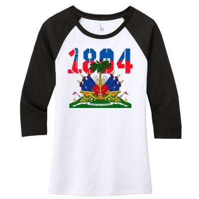 1804 Haiti Haitian Flag Day Independence Women's Tri-Blend 3/4-Sleeve Raglan Shirt