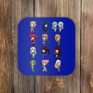 12 Horoscope Kawaii Anime Zodiac Signs Astrology Gift Coaster