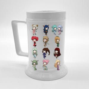 12 Horoscope Kawaii Anime Zodiac Signs Astrology Gift Beer Stein