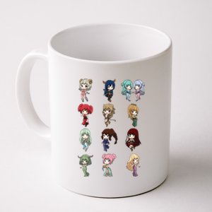 12 Horoscope Kawaii Anime Zodiac Signs Astrology Gift Coffee Mug