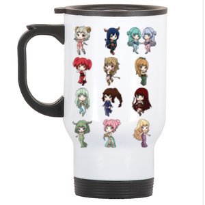 12 Horoscope Kawaii Anime Zodiac Signs Astrology Gift Stainless Steel Travel Mug