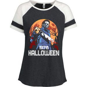 1978 Halloween Michael Horror Movie Enza Ladies Jersey Colorblock Tee