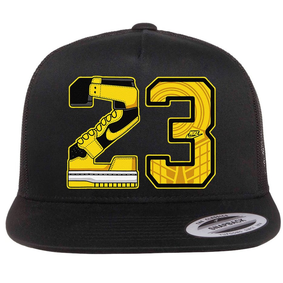 1 High Og Pollen Sneaker Match S Number 23 Halloween Flat Bill Trucker Hat