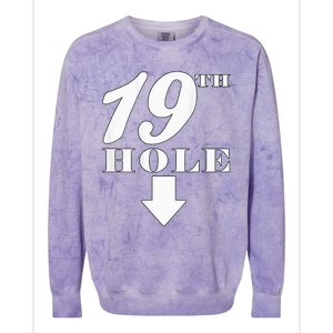 19th Hole With Arrow Funny Golfer Joke Colorblast Crewneck Sweatshirt