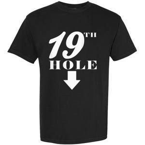 19th Hole With Arrow Funny Golfer Joke Garment-Dyed Heavyweight T-Shirt