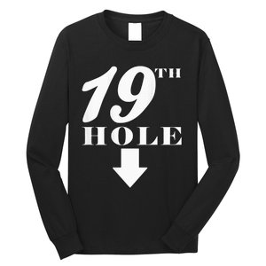 19th Hole With Arrow Funny Golfer Joke Long Sleeve Shirt