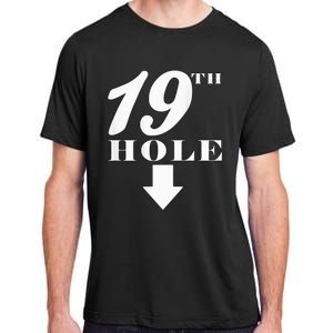 19th Hole With Arrow Funny Golfer Joke Adult ChromaSoft Performance T-Shirt