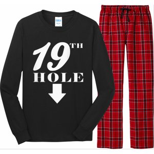 19th Hole With Arrow Funny Golfer Joke Long Sleeve Pajama Set