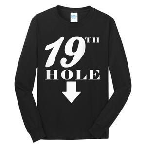 19th Hole With Arrow Funny Golfer Joke Tall Long Sleeve T-Shirt