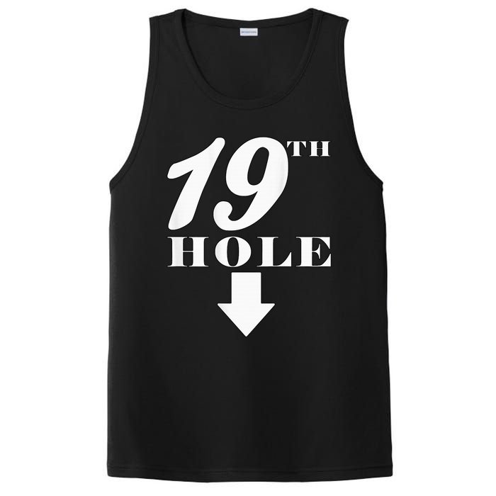 19th Hole With Arrow Funny Golfer Joke PosiCharge Competitor Tank