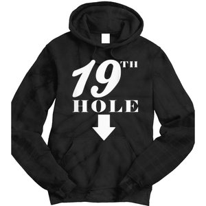 19th Hole With Arrow Funny Golfer Joke Tie Dye Hoodie