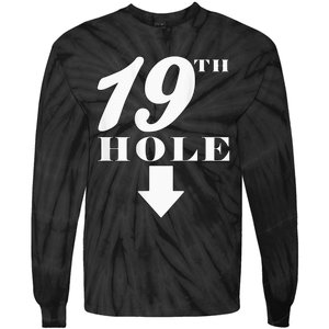 19th Hole With Arrow Funny Golfer Joke Tie-Dye Long Sleeve Shirt