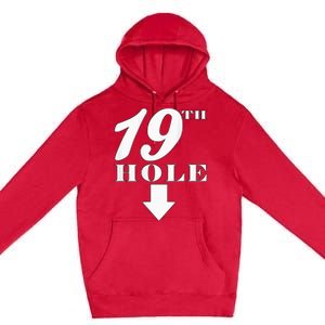 19th Hole With Arrow Funny Golfer Joke Premium Pullover Hoodie