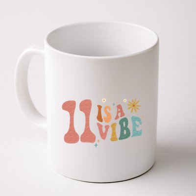 11 Is A Vibe Girls 11th Birthday Eleven Pink Boho Hippie Mug