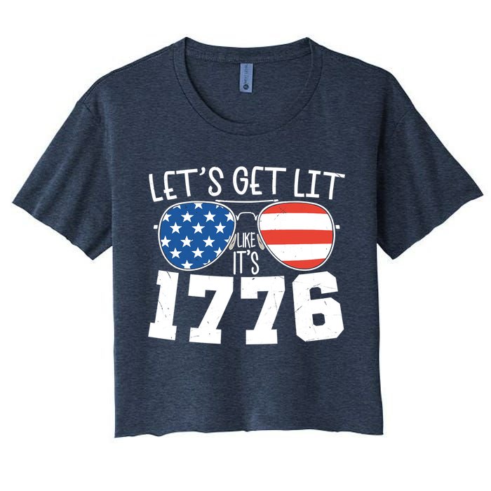 1776 Independence Day 4th Of July Women's Crop Top Tee