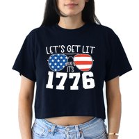 1776 Independence Day 4th Of July Women's Crop Top Tee