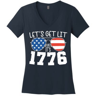 1776 Independence Day 4th Of July Women's V-Neck T-Shirt