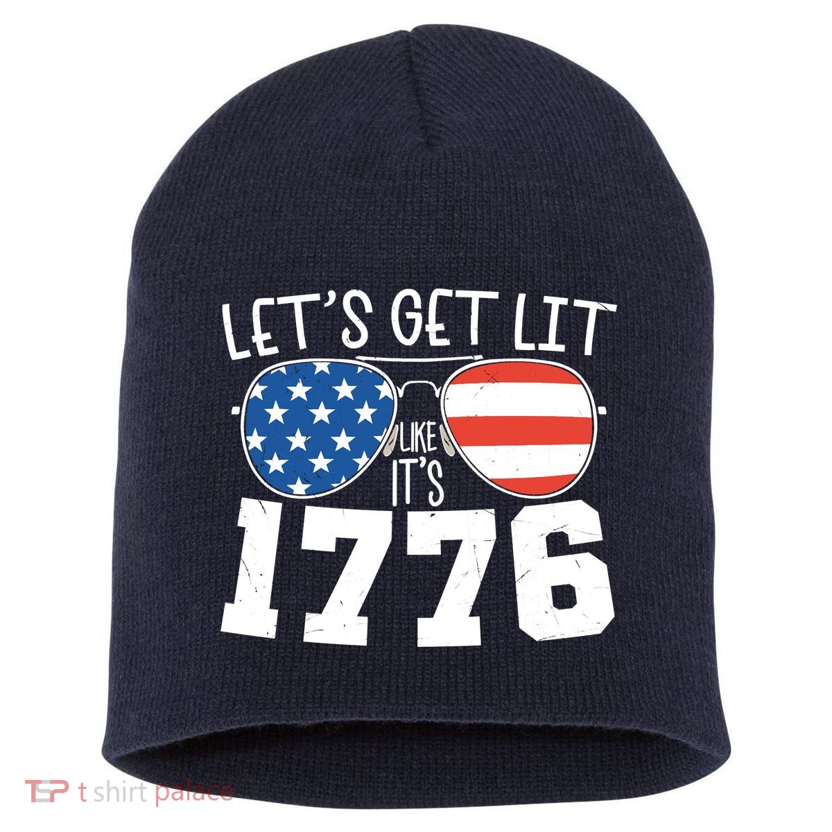 1776 Independence Day 4th Of July Short Acrylic Beanie