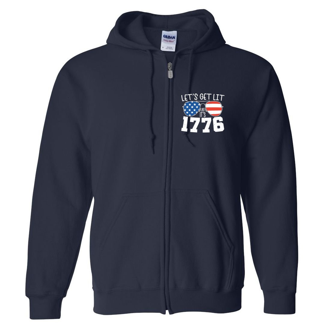 1776 Independence Day 4th Of July Full Zip Hoodie