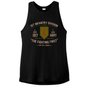 1st Infantry Division Veteran The Fighting First Ladies PosiCharge Tri-Blend Wicking Tank