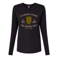 1st Infantry Division Veteran The Fighting First Womens Cotton Relaxed Long Sleeve T-Shirt