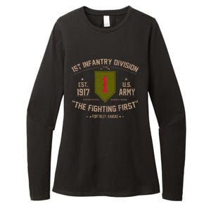 1st Infantry Division Veteran The Fighting First Womens CVC Long Sleeve Shirt