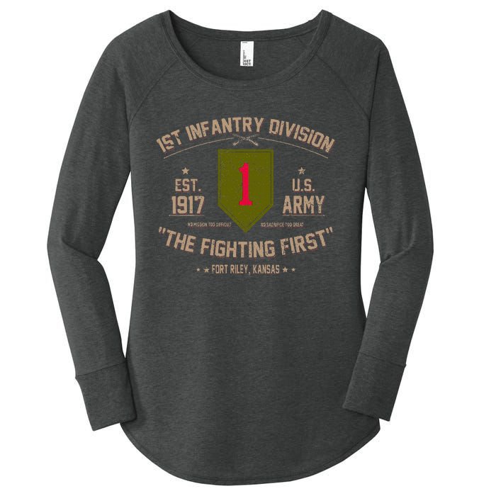 1st Infantry Division Veteran The Fighting First Women's Perfect Tri Tunic Long Sleeve Shirt