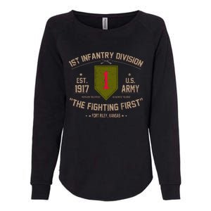 1st Infantry Division Veteran The Fighting First Womens California Wash Sweatshirt