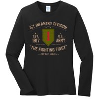 1st Infantry Division Veteran The Fighting First Ladies Long Sleeve Shirt